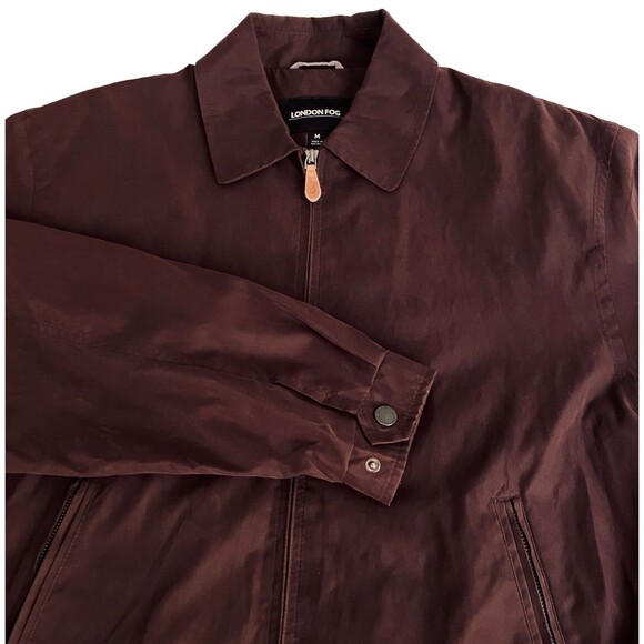 London Fog Jacket Swing Top Golf Harrington Bomber Sueded Purple Zip M L Lined - Picture 1 of 15